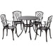 5-Piece Cast Aluminium Outdoor Dining Set with 4 Armchairs - Little and Giant Explorers Outsunny