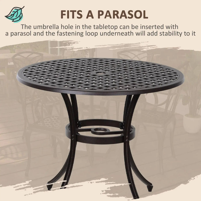 5-Piece Cast Aluminium Outdoor Dining Set with 4 Armchairs - Little and Giant Explorers Outsunny