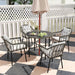 5-Piece Patio Rattan/Wicker Dining Set with Cushions - Little and Giant Explorers Outsunny