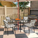 5-Piece Patio Rattan/Wicker Dining Set with Cushions - Little and Giant Explorers Outsunny