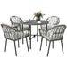 5-Piece Patio Rattan/Wicker Dining Set with Cushions - Little and Giant Explorers Outsunny