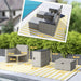 5-Piece Rattan Nesting Garden Furniture Set in Grey - Little and Giant Explorers Outsunny