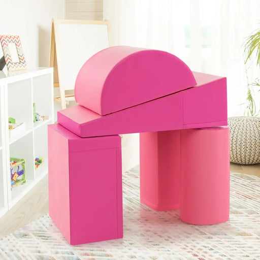 5-Piece Soft Foam Activity Play Set - Pink Child-Friendly Design | COSTWAY - Little and Giant Explorers Costway