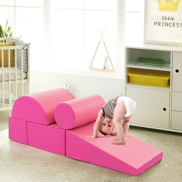 5-Piece Soft Foam Activity Play Set - Pink Child-Friendly Design | COSTWAY - Little and Giant Explorers Costway