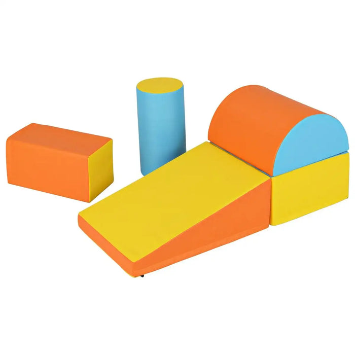 5-Piece Soft Foam Play Set – Orange and Yellow | Climbing, Crawling and Activity Blocks COSTWAY - Little and Giant Explorers Costway