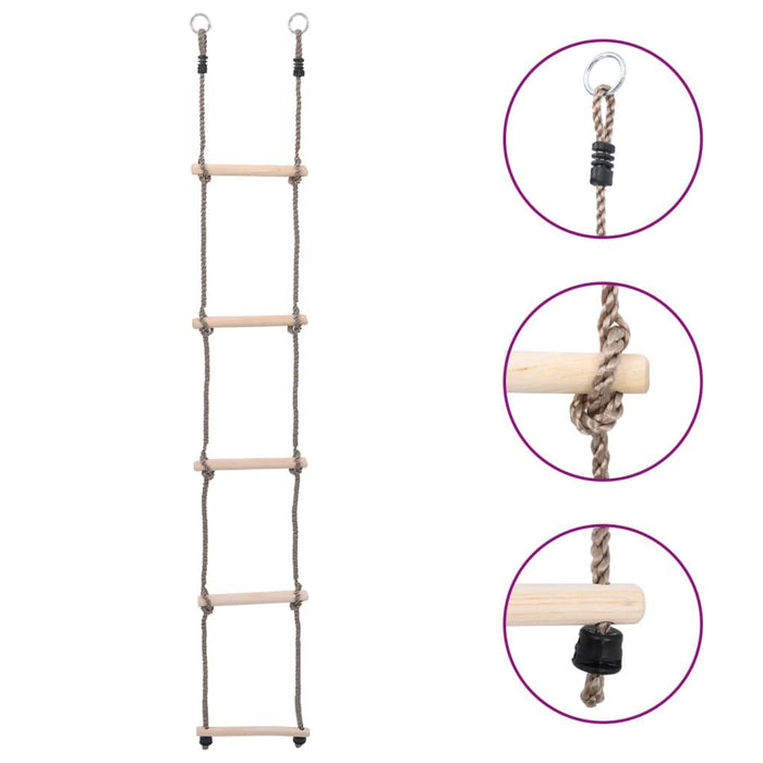 5-Step Ladder in Solid Pinewood - Little and Giant Explorers vidaXL