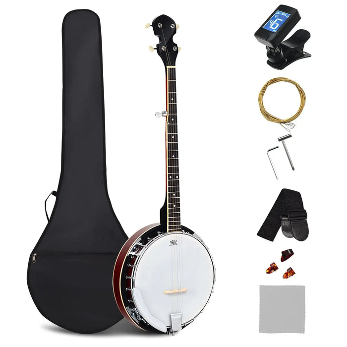 5-String Banjo Multi-Wood | Frosted Remo Head with Detachable Resonator - Little and Giant Explorers Costway