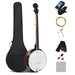 5-String Banjo Multi-Wood | Frosted Remo Head with Detachable Resonator - Little and Giant Explorers Costway