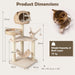 5-Layer Cat Tree Natural | Hand-Woven Cattail Basket with Sisal Rope Posts - Little and Giant Explorers Costway