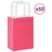 50 Pack Kraft Paper Bags – Pink | 15x8x21cm - 100g/m² Recyclable Gift VIDAXL - Little and Giant Explorers vidaXL