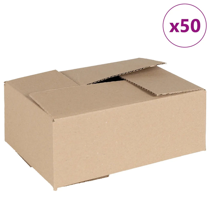 50 Pack Modern Folding Storage Boxes – Brown | 25x17.5x10cm VIDAXL - Little and Giant Explorers vidaXL