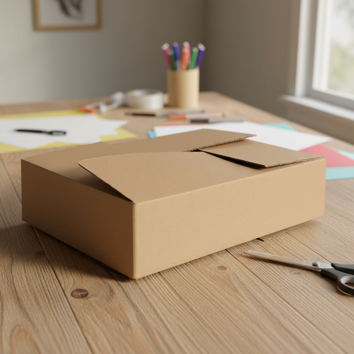 Folding Box 40x30x10cm Set of 50 | Natural Cardboard Storage Solution - Little and Giant Explorers vidaXL