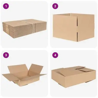 Folding Box 40x30x10cm Set of 50 | Natural Cardboard Storage Solution - Little and Giant Explorers vidaXL