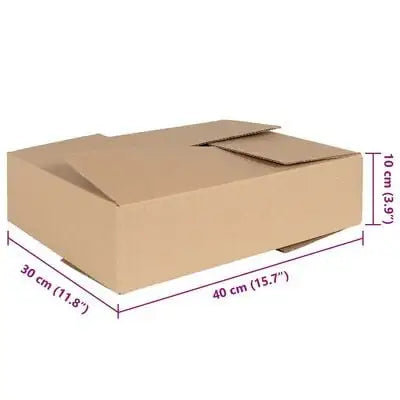 Folding Box 40x30x10cm Set of 50 | Natural Cardboard Storage Solution - Little and Giant Explorers vidaXL