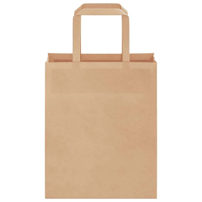 50 Paper Bags with Handles in Brown (18 x 8 x 22cm) - Little and Giant Explorers vidaXL