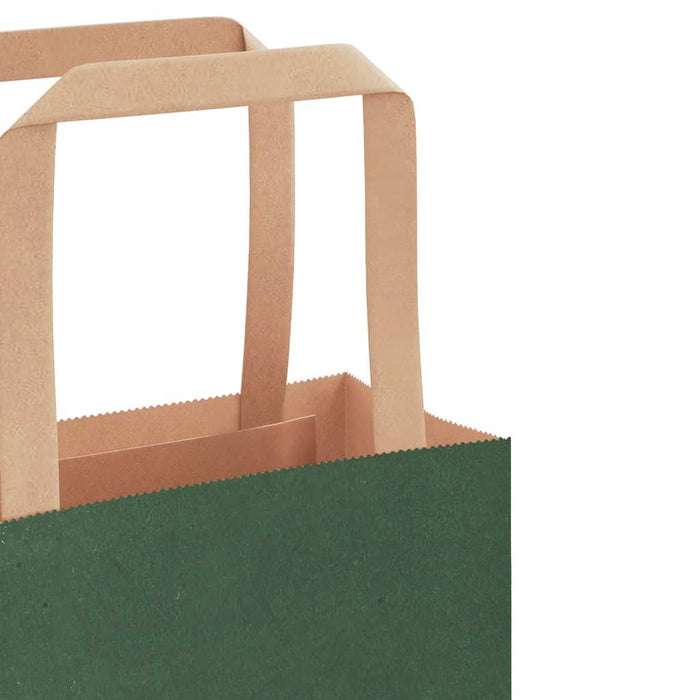 50 Paper Bags with Handles in Green (32 x 17 x 44cm) - Little and Giant Explorers vidaXL