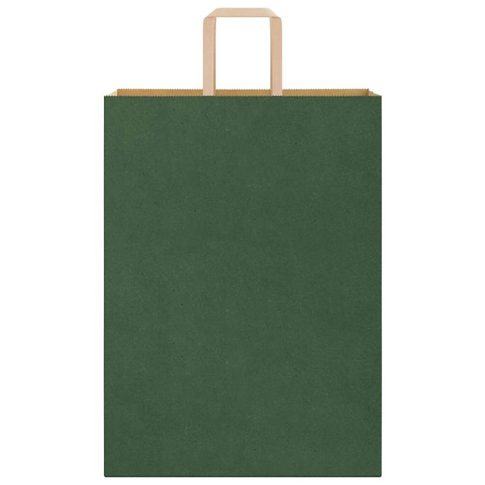 50 Paper Bags with Handles in Green (32 x 17 x 44cm) - Little and Giant Explorers vidaXL