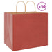 50 Paper Bags with Handles in Red (32 x 22 x 28cm) - Little and Giant Explorers vidaXL