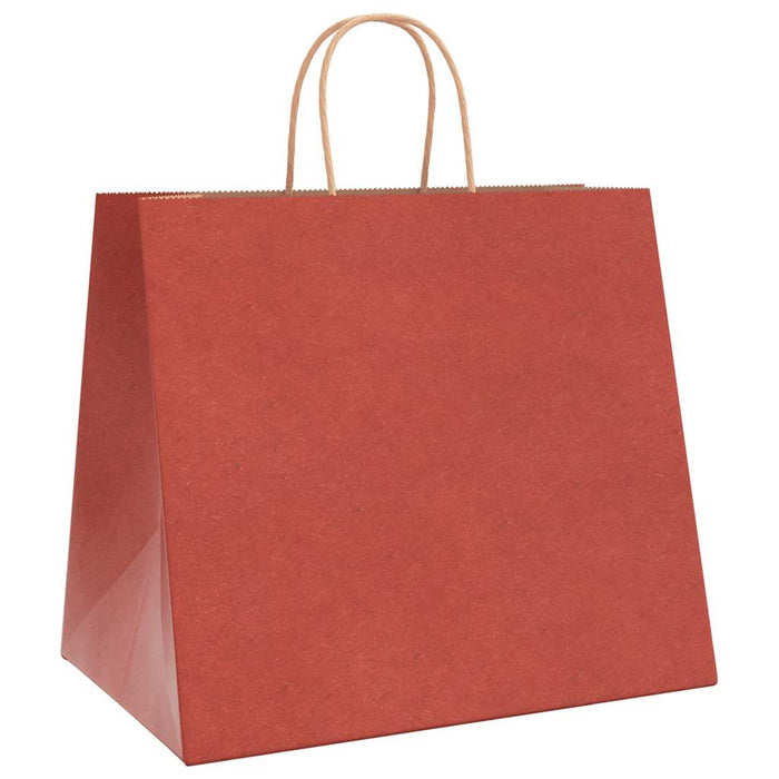 50 Paper Bags with Handles in Red (32 x 22 x 28cm) - Little and Giant Explorers vidaXL