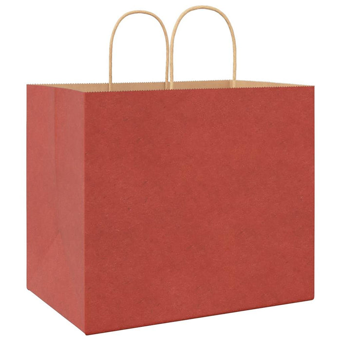 50 Paper Bags with Handles in Red (32 x 22 x 28cm) - Little and Giant Explorers vidaXL