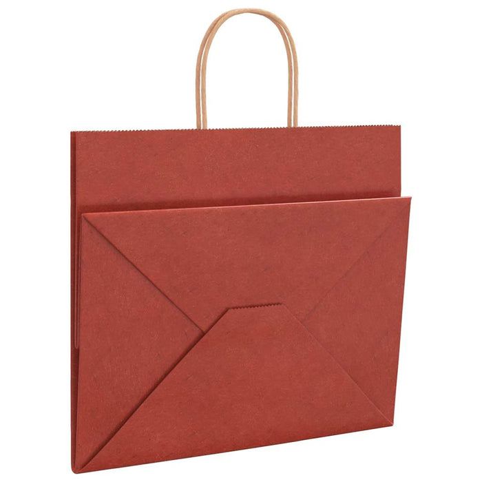 50 Paper Bags with Handles in Red (32 x 22 x 28cm) - Little and Giant Explorers vidaXL