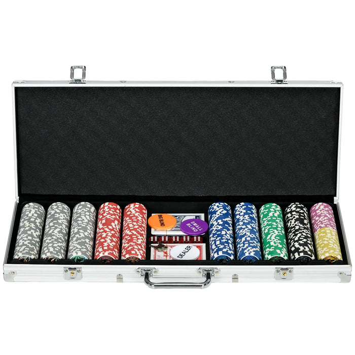 500-Piece Poker Chips Set with Mat - Little and Giant Explorers SPORTNOW