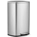 Stainless steel trash can on a white background