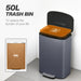 50L trash bin with a brown lid on a white background