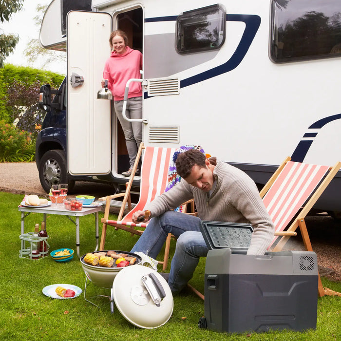 50L Portable Compressor Car Fridge Freezer – Grey | Dual Power 12V/24V/240V HOMCOM - Little and Giant Explorers HOMCOM