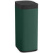Green touchless sensor trash bin with black lid and fingerprint-resistant metal body