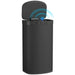 Black trash can with a lid and wireless signal icon on a white background