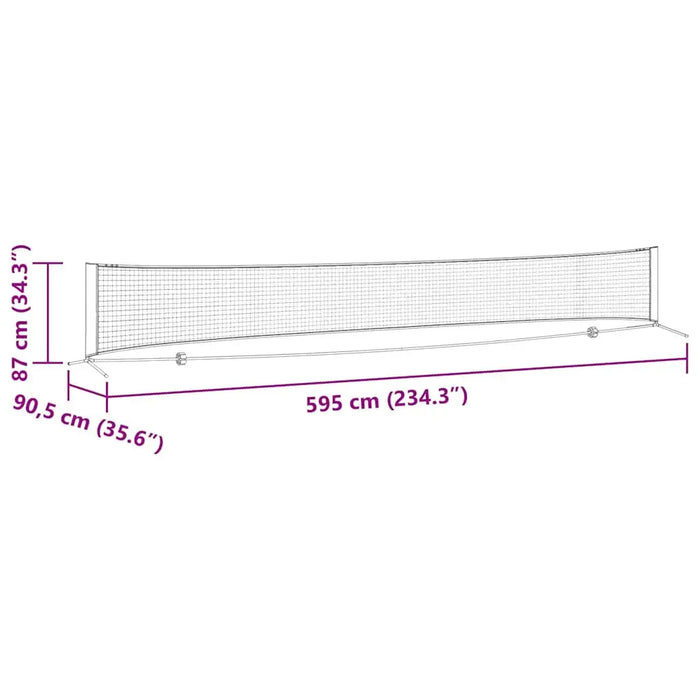 595cm Outdoor Tennis Net Set with Carry Bag - Black and Red | Polyester VIDAXL - Little and Giant Explorers vidaXL