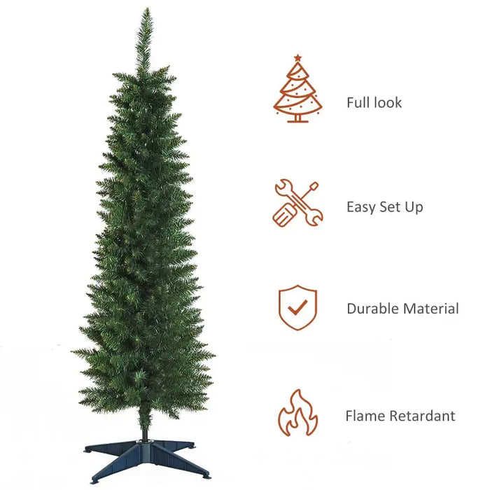 5ft Artificial Christmas Tree - 294 Tips | Flame-Retardant Plastic - Compact Festive Design HOMCOM - Little and Giant Explorers HOMCOM