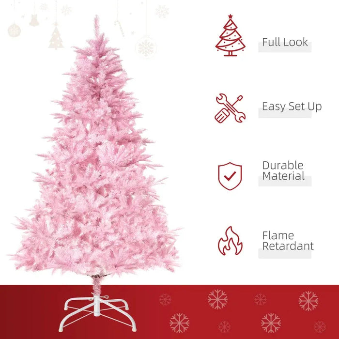 5FT Artificial Christmas Tree in Pink - Little and Giant Explorers HOMCOM