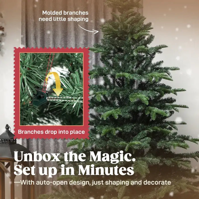 5ft Artificial Christmas Tree | 772 Tips - Wide Shape with Moulded Branches HOMCOM - Little and Giant Explorers HOMCOM