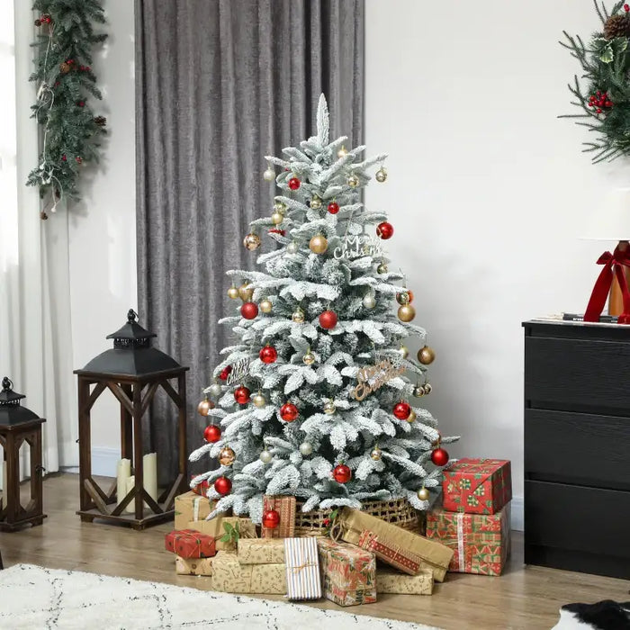5ft Artificial Christmas Tree | Snow-Kissed Branches - Realistic Moulded Tips HOMCOM - Little and Giant Explorers HOMCOM