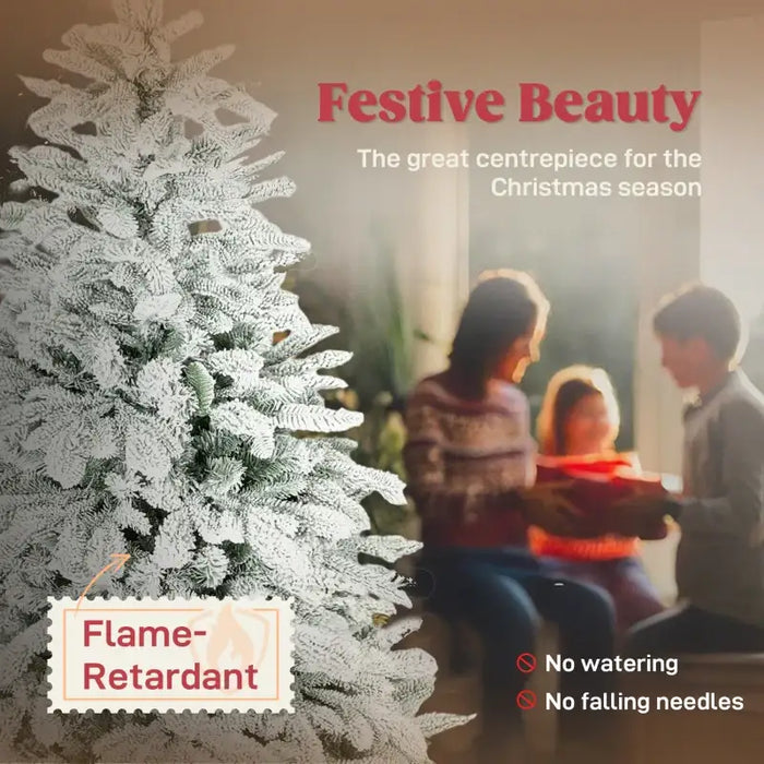 5ft Artificial Christmas Tree | Snow-Kissed Branches - Realistic Moulded Tips HOMCOM - Little and Giant Explorers HOMCOM