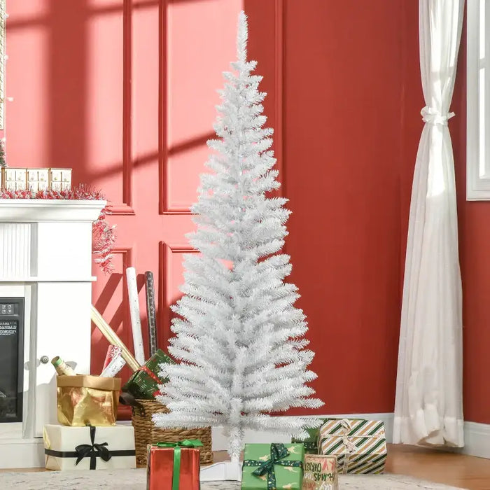 5ft Artificial Christmas Tree – White | 294 Tips - Flame-Retardant Plastic HOMCOM - Little and Giant Explorers HOMCOM
