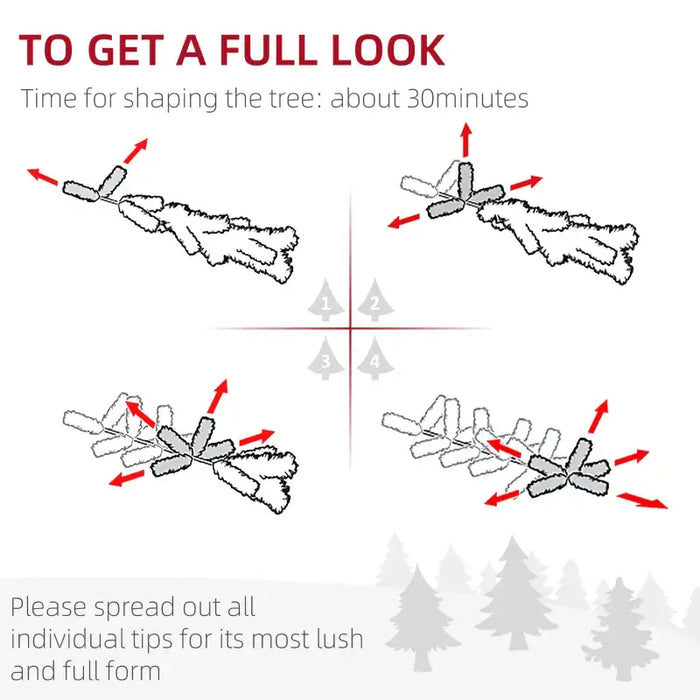 5ft Artificial Christmas Tree – White | 294 Tips - Flame-Retardant Plastic HOMCOM - Little and Giant Explorers HOMCOM