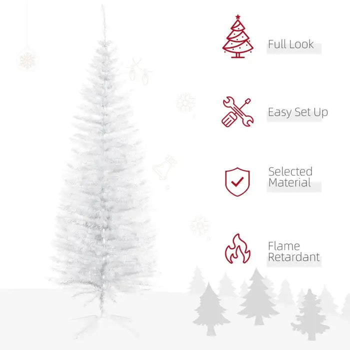 5ft Artificial Christmas Tree – White | 294 Tips - Flame-Retardant Plastic HOMCOM - Little and Giant Explorers HOMCOM
