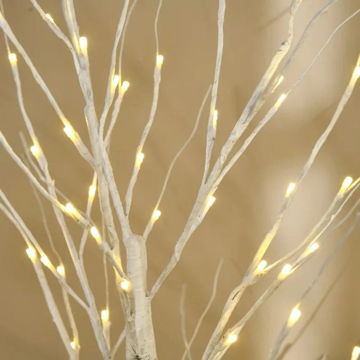 5FT Artificial White Birch Tree with Pre-Lit LED Lights - Little and Giant Explorers HOMCOM