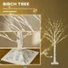 5FT Artificial White Birch Tree with Pre-Lit LED Lights - Little and Giant Explorers HOMCOM