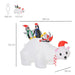 5FT Christmas Inflatable LED Lighted Polar Bear with Penguins - Little and Giant Explorers HOMCOM