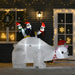 5FT Christmas Inflatable LED Lighted Polar Bear with Penguins - Little and Giant Explorers HOMCOM