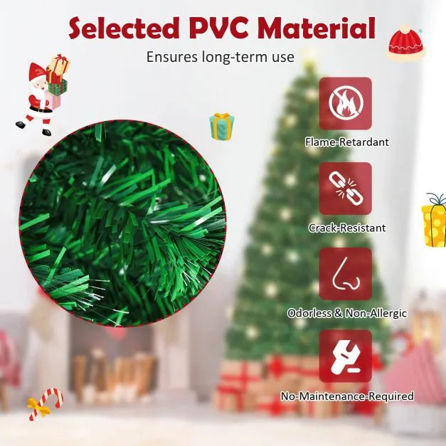 5ft Fibre Optic Christmas Tree | Pre-Lit Artificial Tree with Star Topper COSTWAY - Little and Giant Explorers Costway