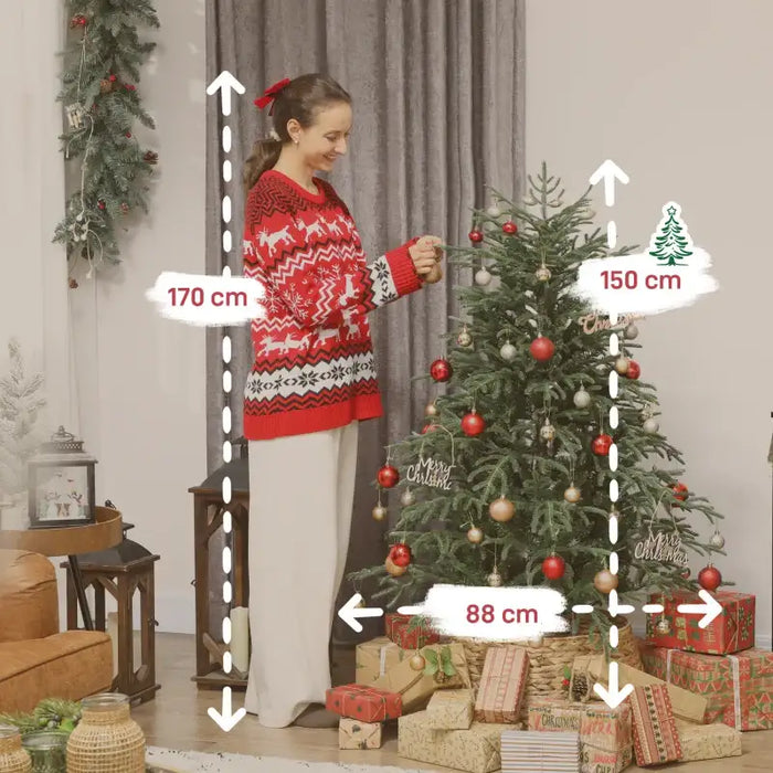 5ft Full Spruce Artificial Christmas Tree | Realistic Xmas Tree with 1375 Tips HOMCOM - Little and Giant Explorers HOMCOM