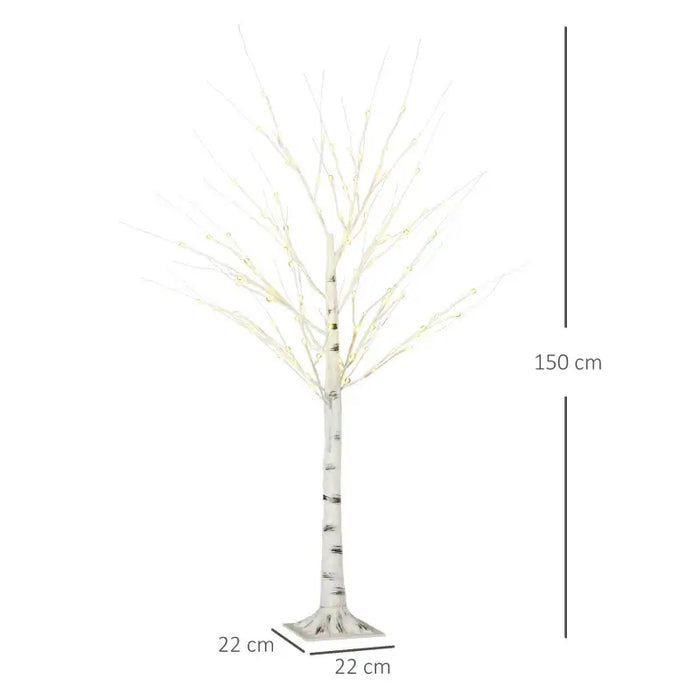 5ft LED Birch Tree Light | Pre-Lit White Tree and 96 Warm LEDs - Indoor and Outdoor HOMCOM - Little and Giant Explorers HOMCOM