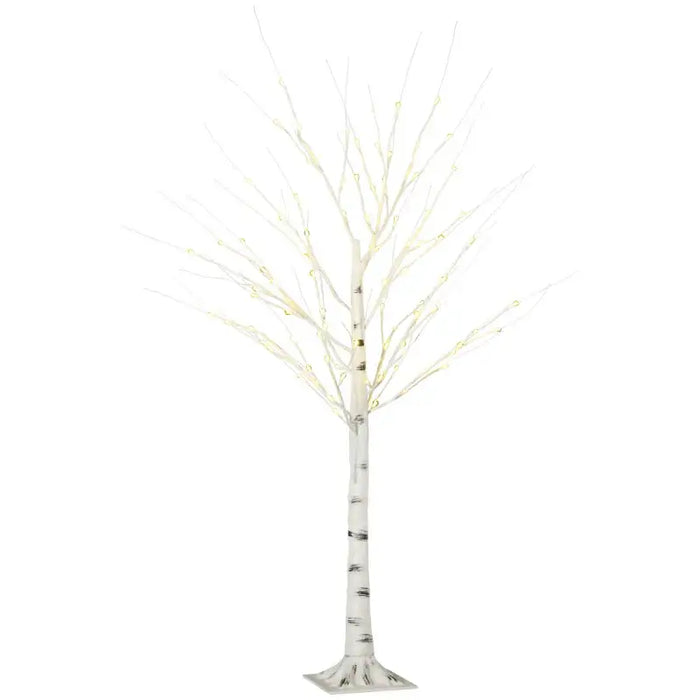 5ft LED Birch Tree Light | Pre-Lit White Tree and 96 Warm LEDs - Indoor and Outdoor HOMCOM - Little and Giant Explorers HOMCOM