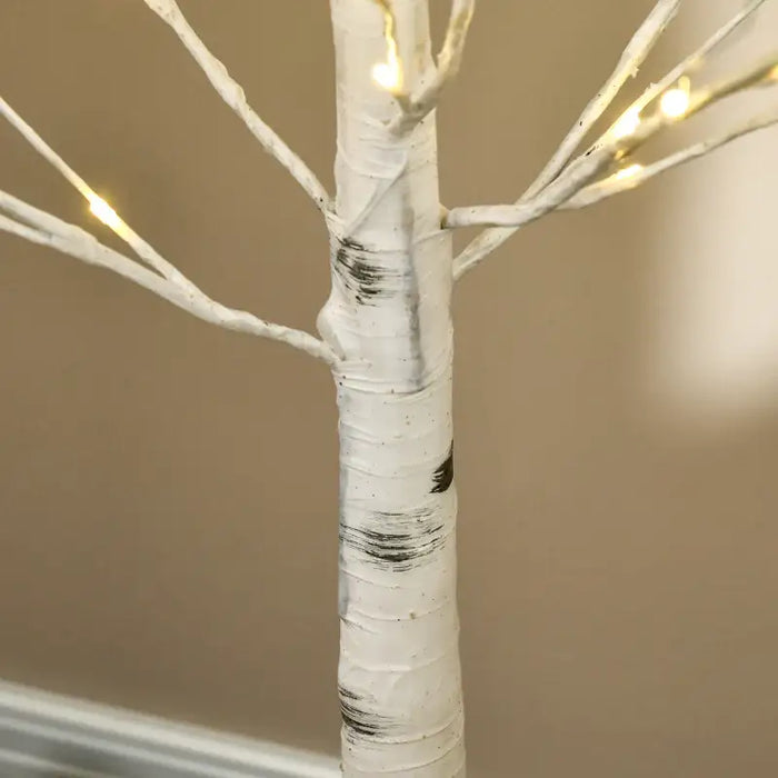 5ft LED Birch Tree Light | Pre-Lit White Tree and 96 Warm LEDs - Indoor and Outdoor HOMCOM - Little and Giant Explorers HOMCOM
