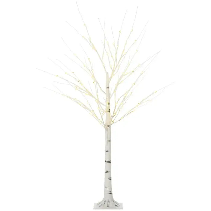 5ft LED Birch Tree Light | Pre-Lit White Tree and 96 Warm LEDs - Indoor and Outdoor HOMCOM - Little and Giant Explorers HOMCOM